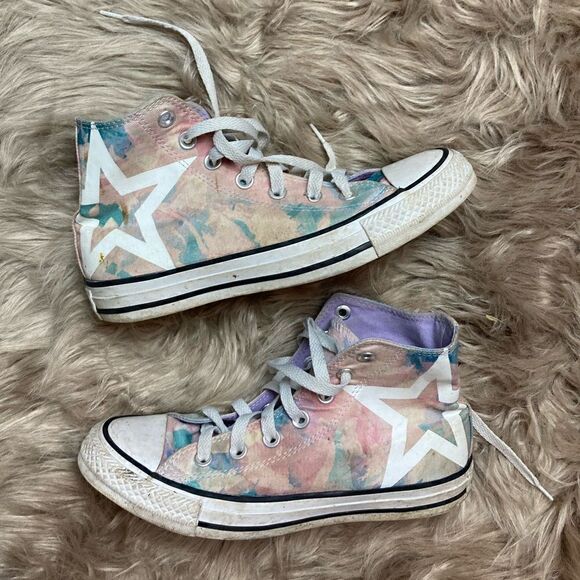 Converse All-Star Chuck Taylor Lilac Tie Dye High Top Sneakers - Picture 2 of 9